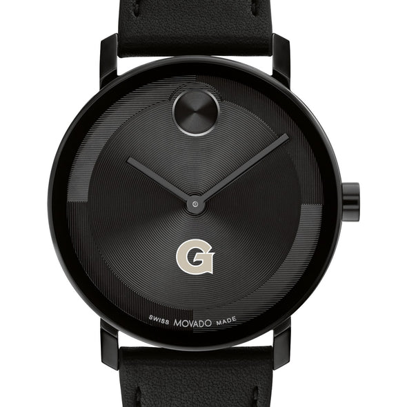Georgetown University Men&#39;s Movado BOLD with Black Leather Strap Shot #1