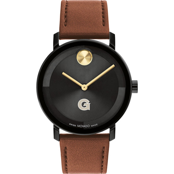 Georgetown University Men&#39;s Movado BOLD with Cognac Leather Strap Shot #2