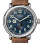 Georgetown University Shinola Watch, The Runwell Automatic 45 mm Blue Dial and British Tan Strap at M.LaHart & Co. Shot #1