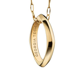Georgia Tech Monica Rich Kosann Poesy Ring Necklace in Gold Shot #1