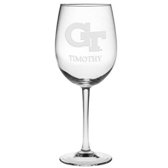 Georgia Tech Red Wine Glasses - Set of 2 - Made in the USA Shot #2
