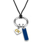 Georgia Tech Silk Necklace with Enamel Charm & Sterling Silver Tag Shot #2