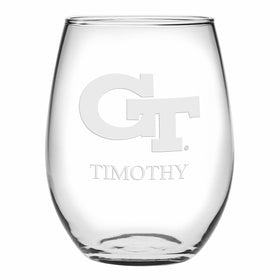 Georgia Tech Stemless Wine Glasses Made in the USA - Set of 4 Shot #1