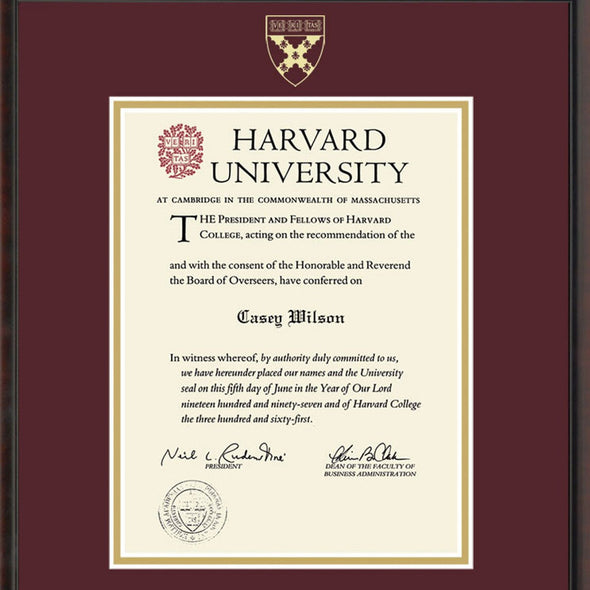 Harvard Business School Diploma Frame, the Fidelitas Shot #2