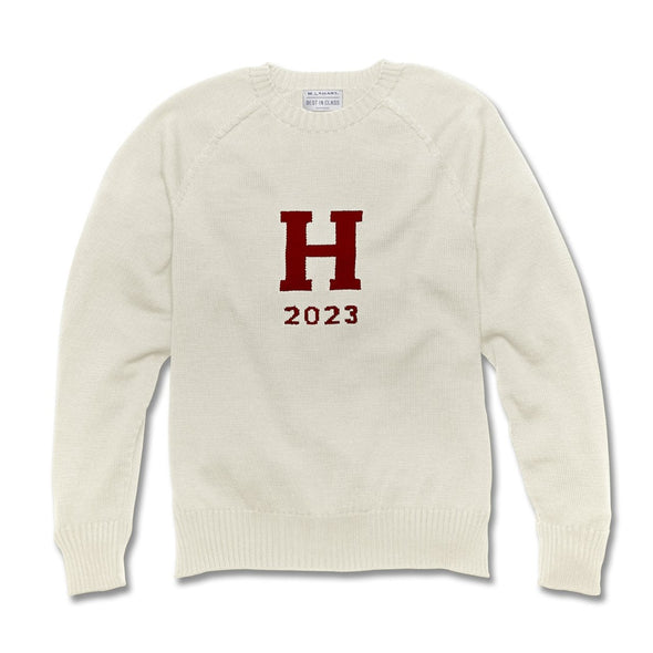 Harvard Class of 2023 Ivory and Maroon Sweater by M.LaHart Shot #1