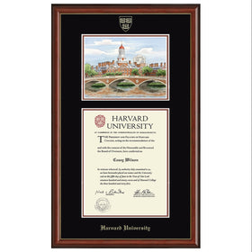 Harvard Diploma Frame - Campus Print Shot #1