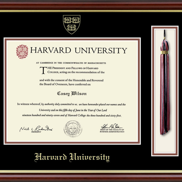 Harvard Diploma Frame with Tassel Shadow Box Shot #2