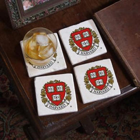 Harvard Logo Marble Coasters Shot #1