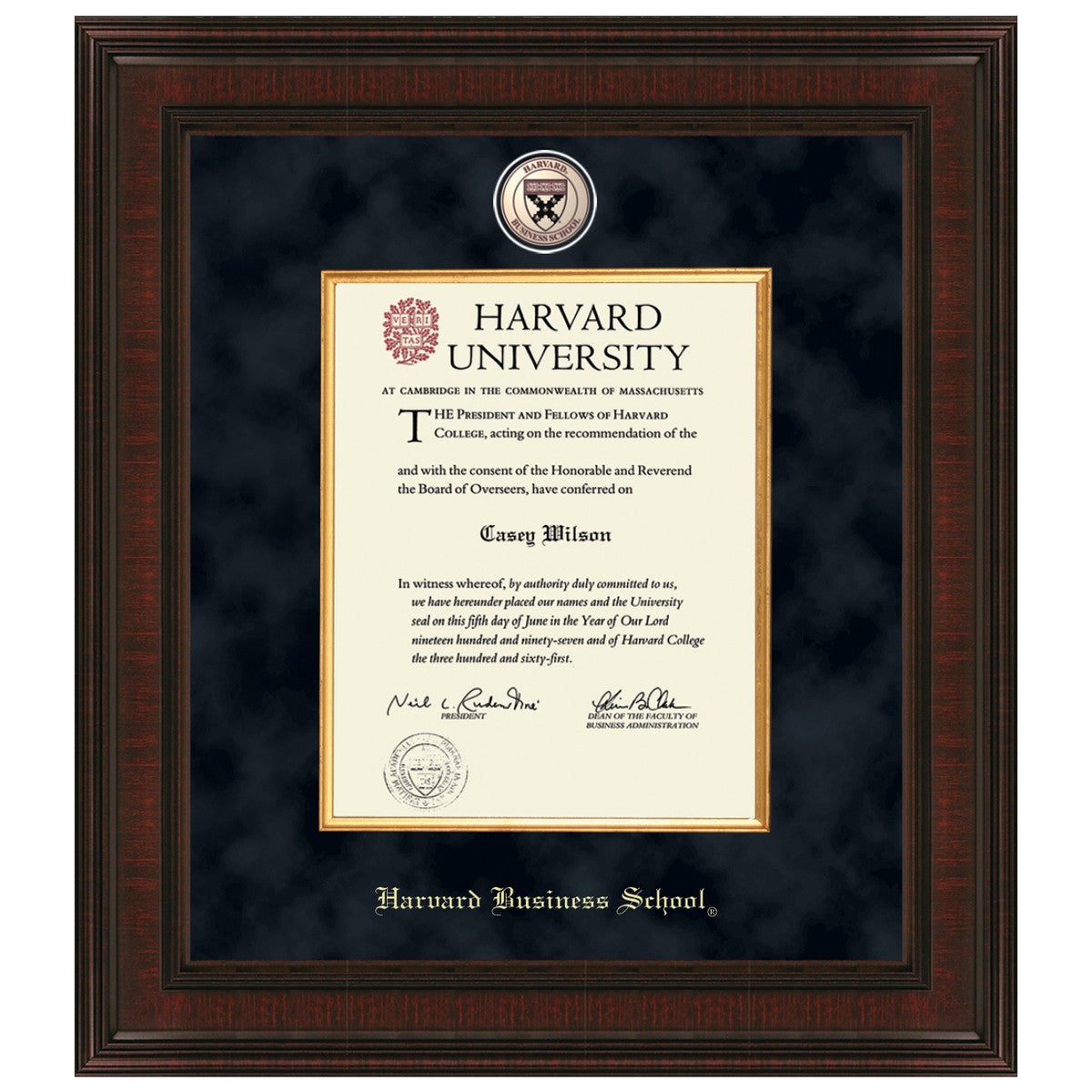 HBS Diploma Frame Excelsior Graduation Gift Selection M.LaHart & Co.