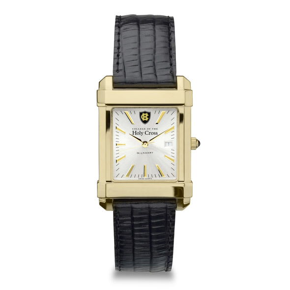 Holy Cross Men&#39;s Gold Watch with 2-Tone Dial &amp; Leather Strap at M.LaHart &amp; Co. Shot #2