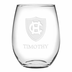 Holy Cross Stemless Wine Glasses Made in the USA - Set of 2 Shot #1