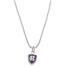 Holy Cross Sterling Silver Necklace with Enamel Charm Shot #1