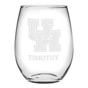 Houston Stemless Wine Glasses Made in the USA - Set of 4 Shot #1