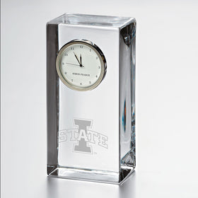 Iowa State Tall Glass Desk Clock by Simon Pearce Shot #1