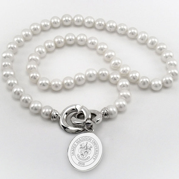 James Madison Pearl Necklace with Sterling Silver Charm Shot #1