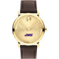James Madison University Men's Movado BOLD Gold with Chocolate Leather Strap Shot #2