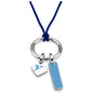 Johns Hopkins University Silk Necklace with Enamel Charm & Sterling Silver Tag Shot #2