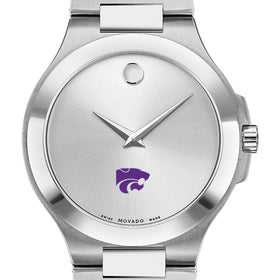 Kansas State Men&#39;s Movado Collection Stainless Steel Watch with Silver Dial Shot #1