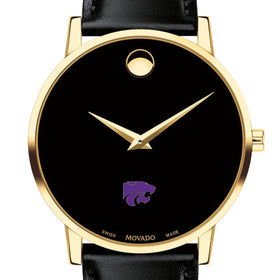 Kansas State Men&#39;s Movado Gold Museum Classic Leather Shot #1