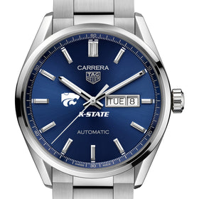 Kansas State Men&#39;s TAG Heuer Carrera with Blue Dial &amp; Day-Date Window Shot #1