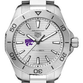 Kansas State Men&#39;s TAG Heuer Steel Aquaracer with Silver Dial Shot #1