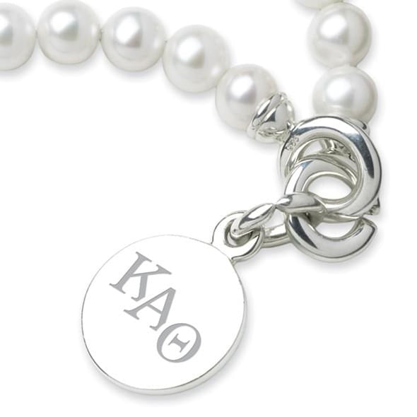 Kappa Alpha Theta Pearl Bracelet with Sterling Silver Charm Shot #2