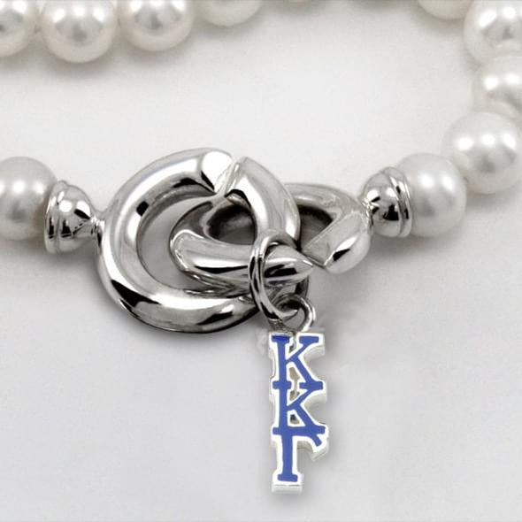 Kappa Kappa Gamma Pearl Necklace with Greek Letter Charm Shot #2
