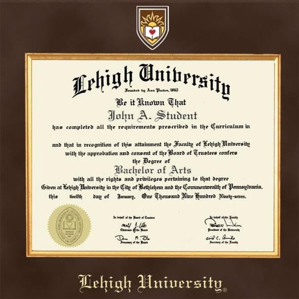 Lehigh Excelsior Diploma Frame Shot #2