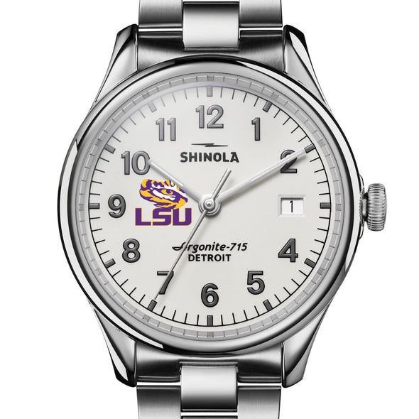 Louisiana State University Shinola Watch, The Vinton 38 mm Alabaster Dial at M.LaHart &amp; Co. Shot #1