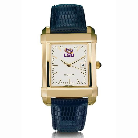LSU Men&#39;s Gold Quad with Leather Strap Shot #2