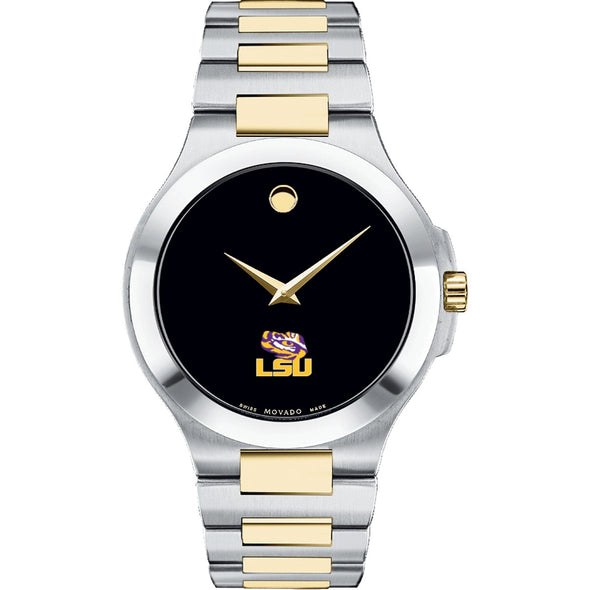 LSU Men&#39;s Movado Collection Two-Tone Watch with Black Dial Shot #2