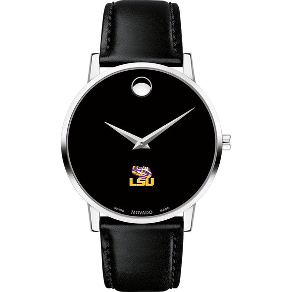 LSU Men&#39;s Movado Museum with Leather Strap Shot #2