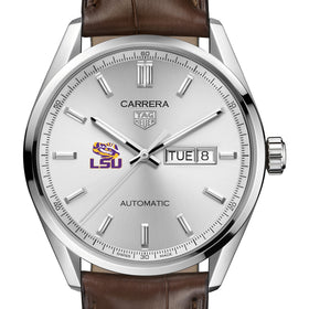 LSU Men&#39;s TAG Heuer Automatic Day/Date Carrera with Silver Dial Shot #1