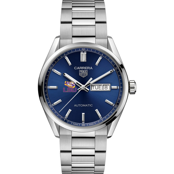 LSU Men&#39;s TAG Heuer Carrera with Blue Dial &amp; Day-Date Window Shot #2