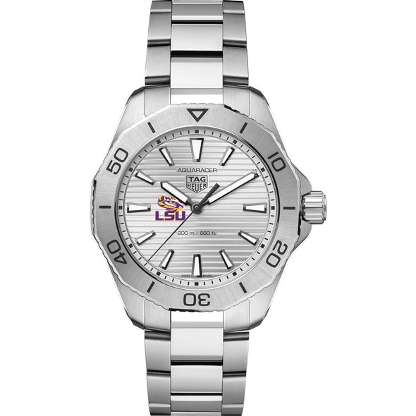 LSU Men&#39;s TAG Heuer Steel Aquaracer with Silver Dial Shot #2