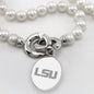 LSU Pearl Necklace with Sterling Silver Charm Shot #2