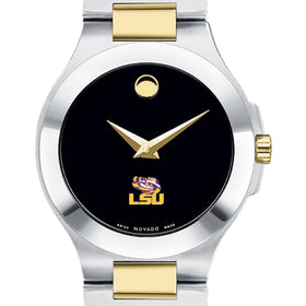 LSU Women&#39;s Movado Collection Two-Tone Watch with Black Dial Shot #1