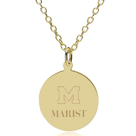 Marist 18K Gold Pendant &amp; Chain Shot #1