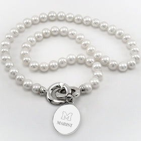 Marist Pearl Necklace with Sterling Silver Charm Shot #1