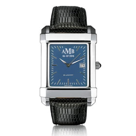 Men&#39;s Blue Quad Watch with Leather Strap Shot #1