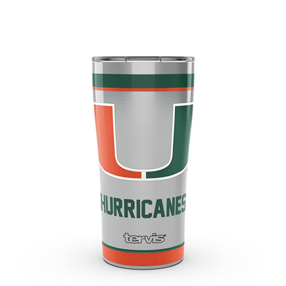 Miami Hurricanes 20 oz. Stainless Steel Tervis Tumblers with Hammer Lids - Set of 2 Shot #1