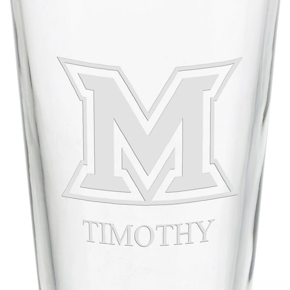 Miami University 16 oz Pint Glass- Set of 4 Shot #3