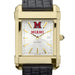 Miami University Men's Gold Watch with 2-Tone Dial & Leather Strap at M.LaHart & Co.