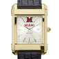 Miami University Men's Gold Watch with 2-Tone Dial & Leather Strap at M.LaHart & Co. Shot #1