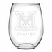 Miami University Stemless Wine Glasses Made in the USA - Set of 4
