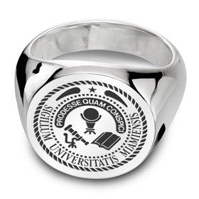Miami University Sterling Silver Round Signet Ring Shot #1