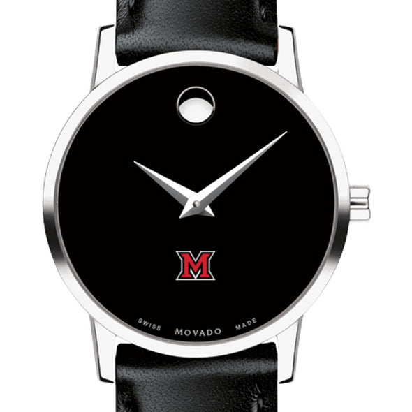 Miami University Women&#39;s Movado Museum with Leather Strap Shot #1