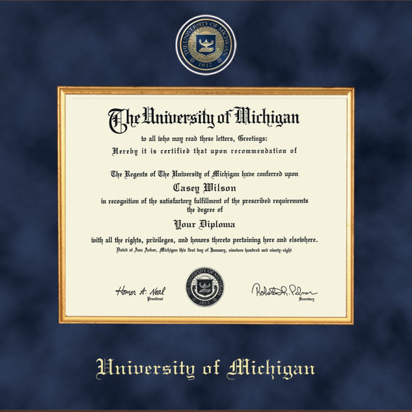 Michigan Excelsior PhD Diploma Frame Shot #2