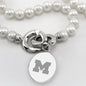 Michigan Pearl Necklace with Sterling Silver Charm Shot #2
