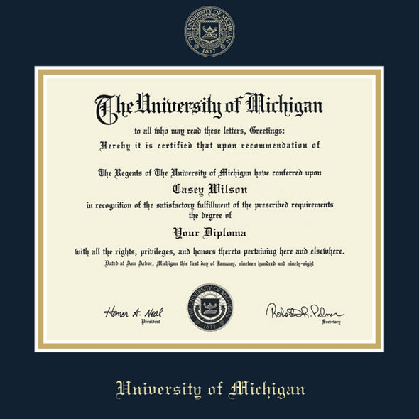 Michigan PhD Diploma Frame, the Fidelitas Shot #2